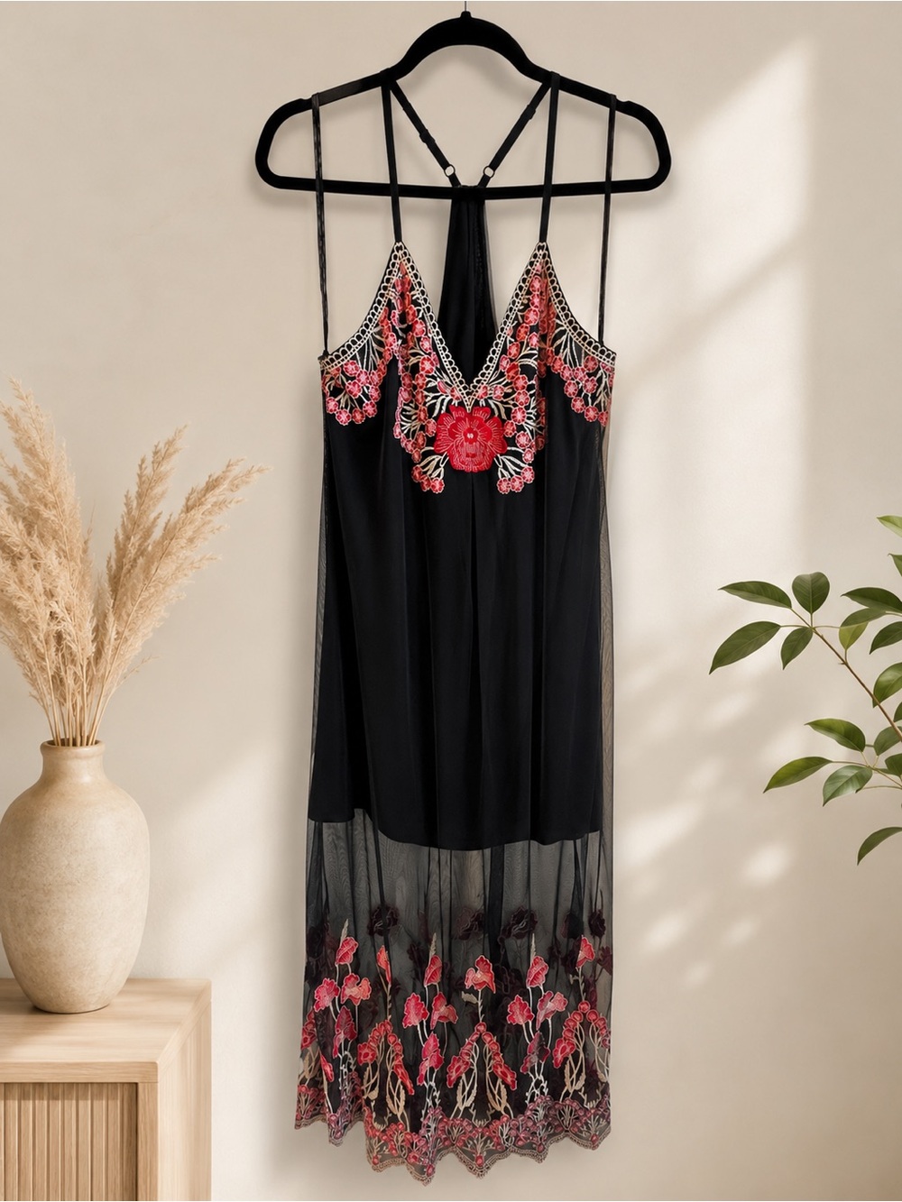 Alice + Olivia Black Satin Slip Dress - Picture 1 of 3